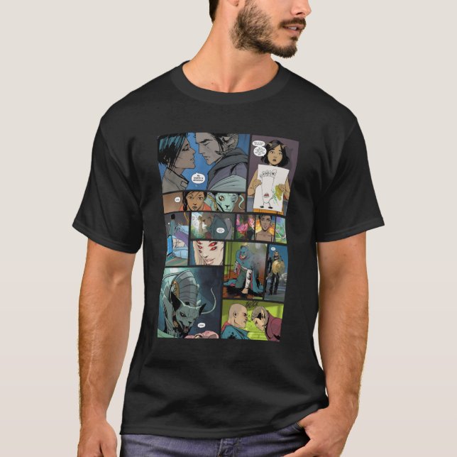 Camiseta Design Clássico do Painel História em quadrinhos d (Frente)