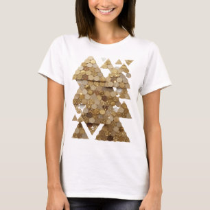 Camiseta Design Clássico em Ouro ÁRVORE DORADA