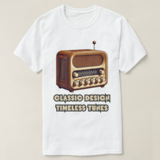 Camiseta Design Clássico, Tons de Eterno. Rádio Retro