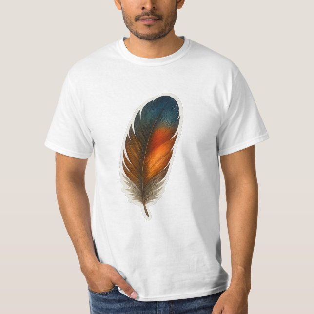 Camiseta Design Colorida Feather (Frente)
