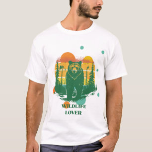 Camiseta Design Colorido Amante da Vida Selvagem 