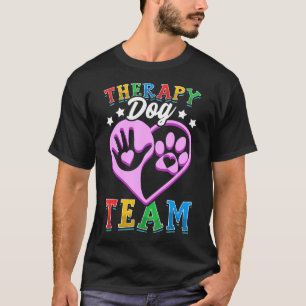 Camiseta Design Colorido Colorido Da Equipe De Cães Terapêu