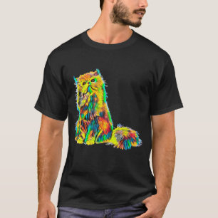 Camiseta Design colorido do gato persa vintage legal