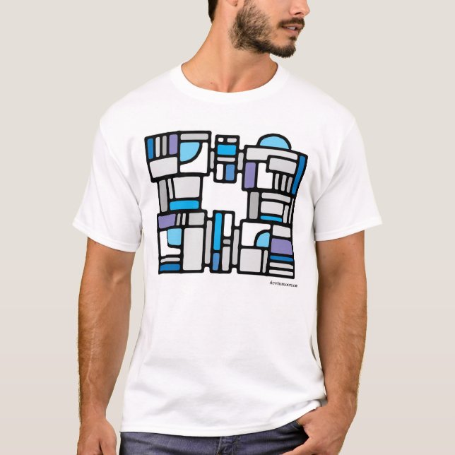 Camiseta Design com arcos 007 do azul (Frente)