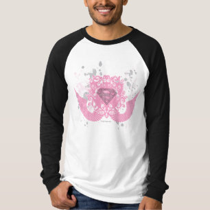 Camiseta Design com asa rosa super-menina