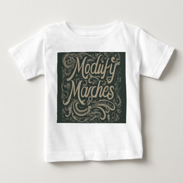 Camiseta design com o slogan "Modify Marches". (Frente)