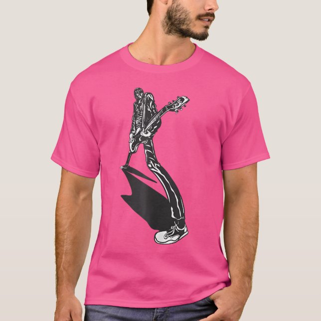 Camiseta Design Com Violão Acústico E Elétrico (Frente)