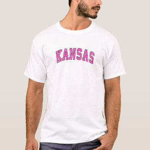 Camiseta Design cor-de-rosa do Kansas Ks Vintage Sports