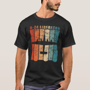 Camiseta Design Cores Retro Avião B 24 Liberator Wwii