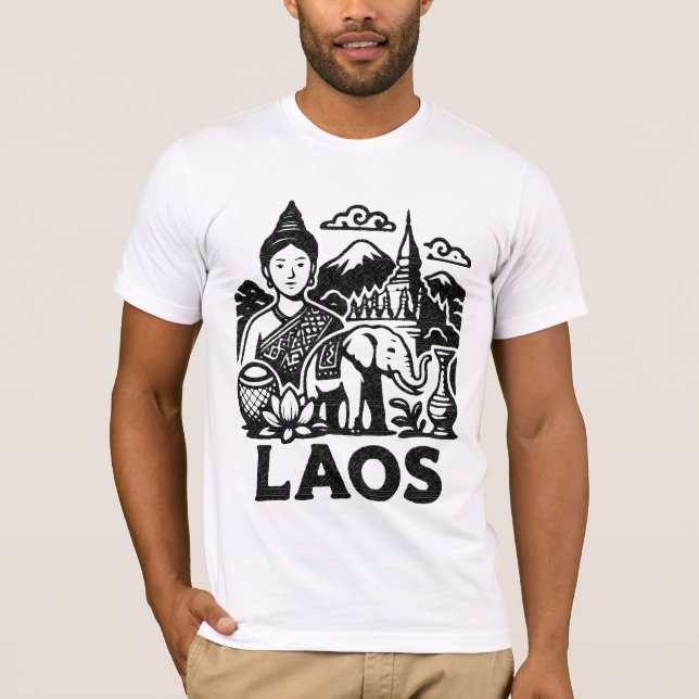 Camiseta design cultural do Laos (Frente)