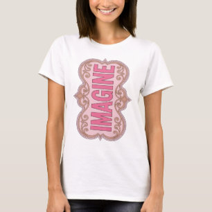 Camiseta Design Customizado IMAGINE Rosa Atraente