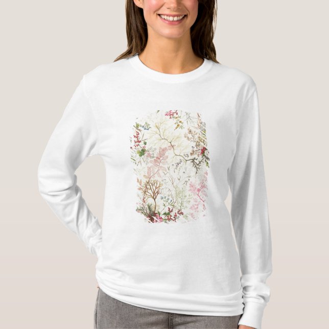 Camiseta Design da alga para o material de seda (w/c no (Frente)