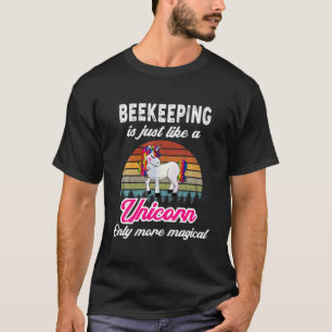 Camiseta Design da Apicultura Engraçada - Retro Unicorn - 