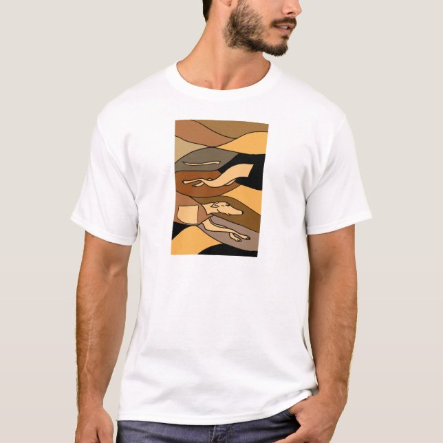Camiseta Design da arte abstracta do cão do galgo (Frente)