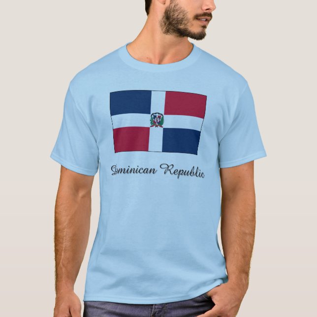 Camiseta Design da bandeira da República Dominicana (Frente)