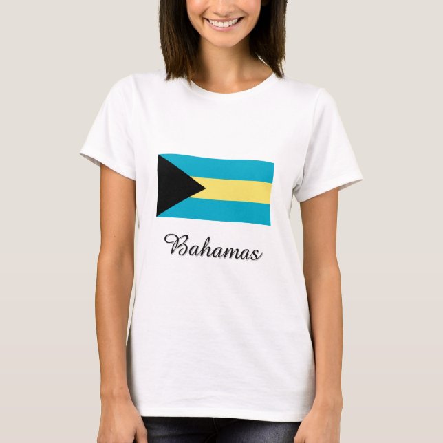 Camiseta Design da bandeira de Bahamas (Frente)