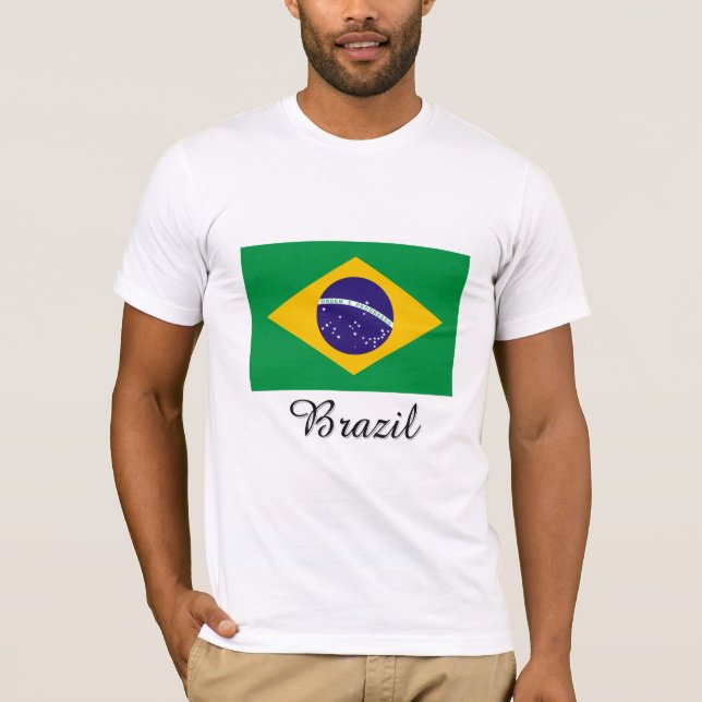 Camiseta Design da bandeira de Brasil (Frente)