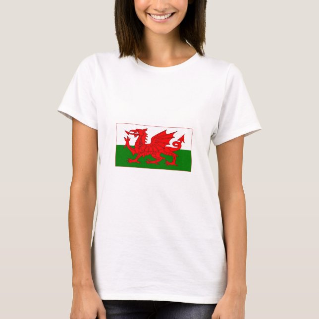 Camiseta Design da bandeira de Galês (Frente)