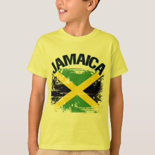 Camiseta Design da bandeira de Jamaica do estilo do Grunge