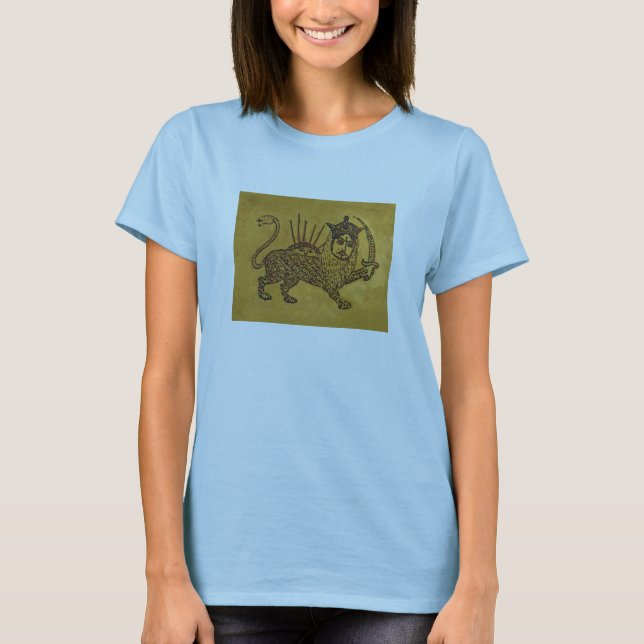 Camiseta Design da bandeira do leão (Frente)