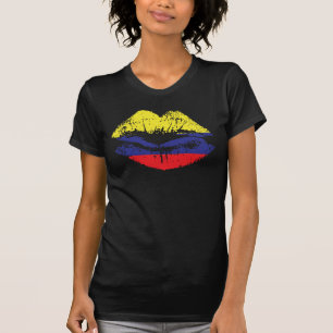 Camiseta Design da camisola de alças dos lábios de Colôm