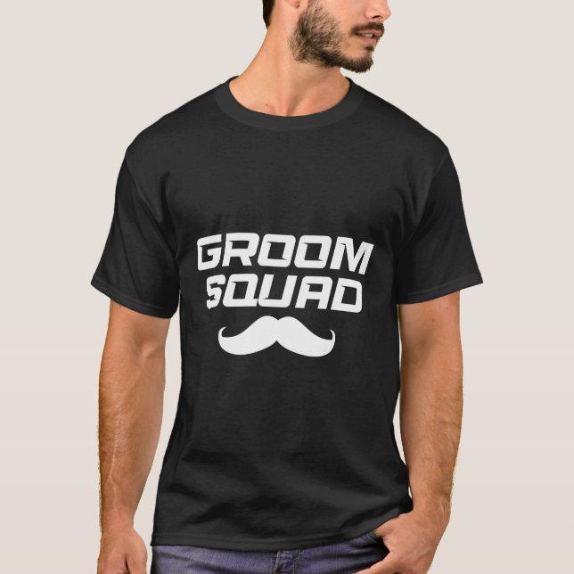 Camiseta Design da Equipe de Groom - Esquadrão de Groom (Frente)