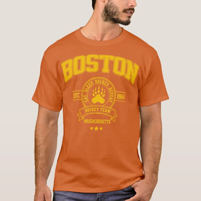 Camiseta Design da Equipe de Hóquei em Boston (Frente)