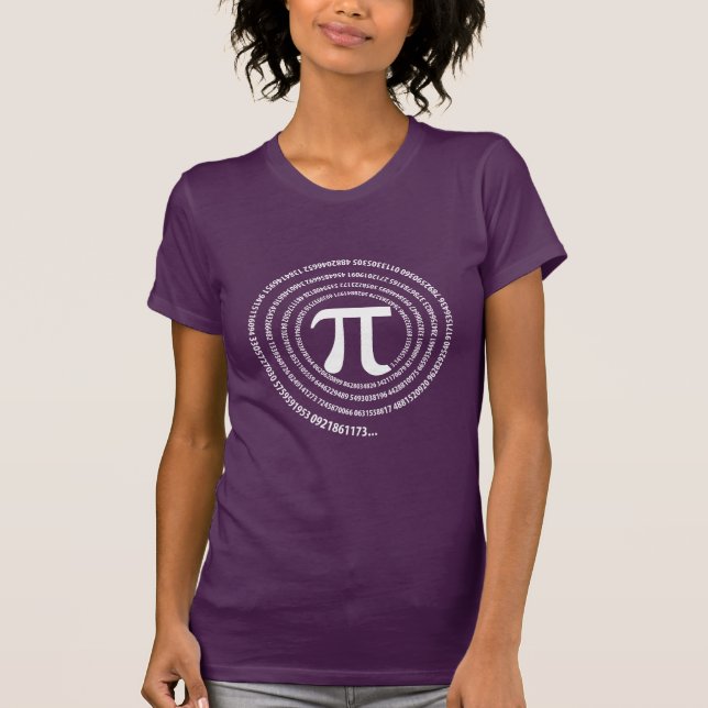 Camiseta Design da espiral da seqüência do sinal do Pi (Frente)
