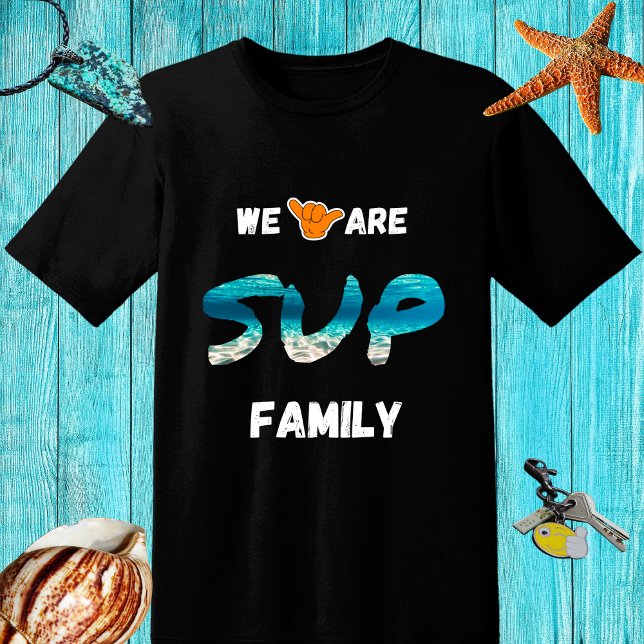 Camiseta DESIGN da família SUP com a mão shaka (Criador carregado)