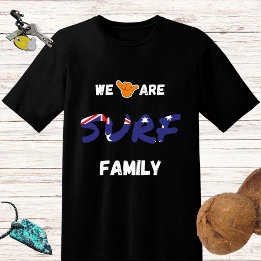 Camiseta design da família surf - mão shaka e bandeira da A