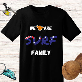 Camiseta design da família surf - mão shaka e bandeira da A