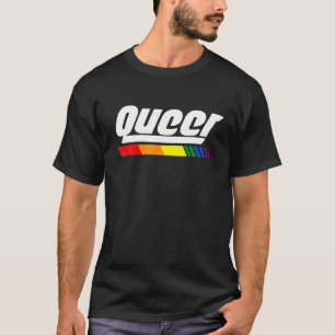 Camiseta Design da Fila LGBTQ Sublinhado com Arco-Íris LGBT