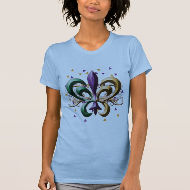 Camiseta Design da flor de lis do carnaval (Frente)