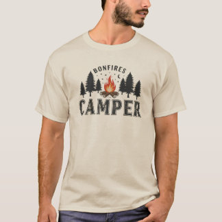 Camiseta Design da Floresta Noite de Camper Russo Bonfire