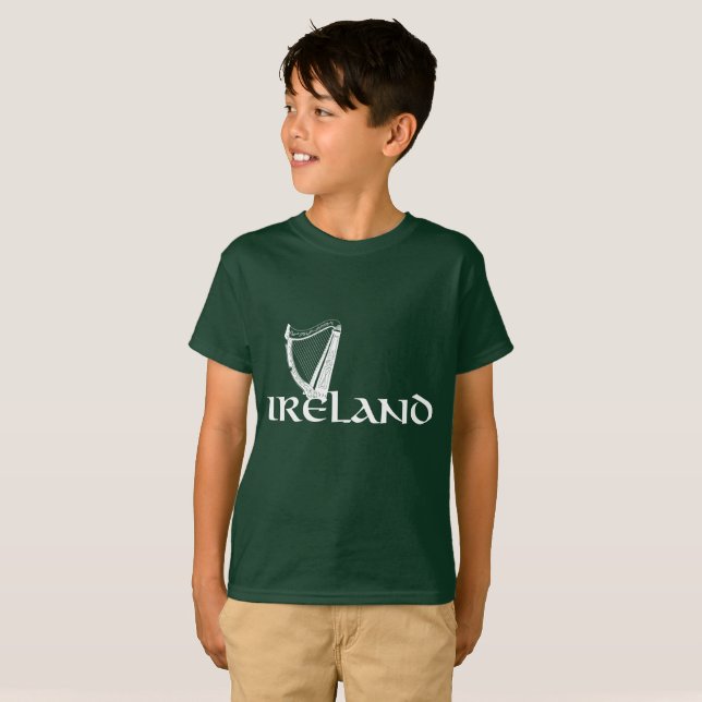 Camiseta Design da harpa de Ireland, harpa irlandesa (Frente Completa)