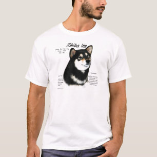 Camiseta Design da história de Shiba Inu (preto/tan)