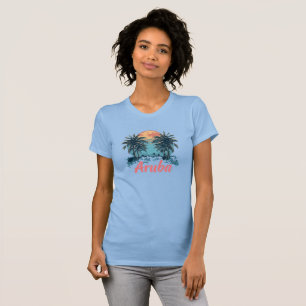 Camiseta Design da ilha de Aruba (versão 2) - Bella+Ca femi