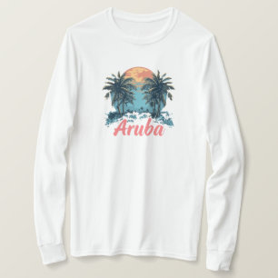 Camiseta Design da Ilha de Aruba (Versão 2) - Reserva Longa
