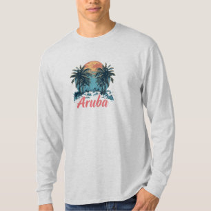 Camiseta Design da Ilha de Aruba (Versão 2) - Reserva Longa