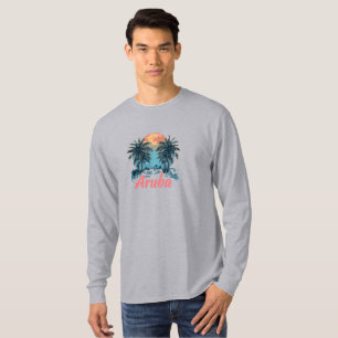 Camiseta Design da Ilha de Aruba (Versão 2) - Reserva Longa