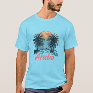 Camiseta Design da ilha de Aruba (Versão 2) - T-Sh básico m