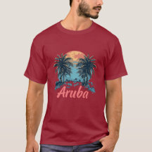 Design da Ilha de Aruba (Versão 2) - T-Shi Escuro 