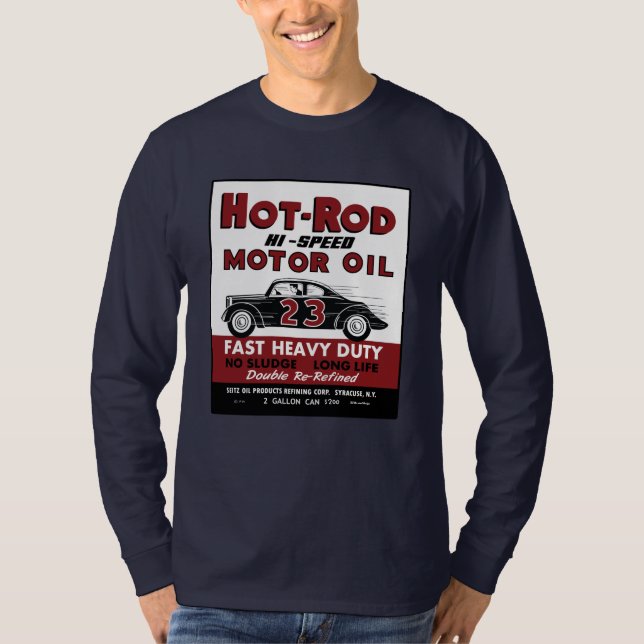 Camiseta Design da lata de lata do óleo de motor do hot rod (Frente)