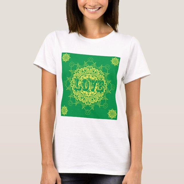 Camiseta Design da mandala do amor (Frente)