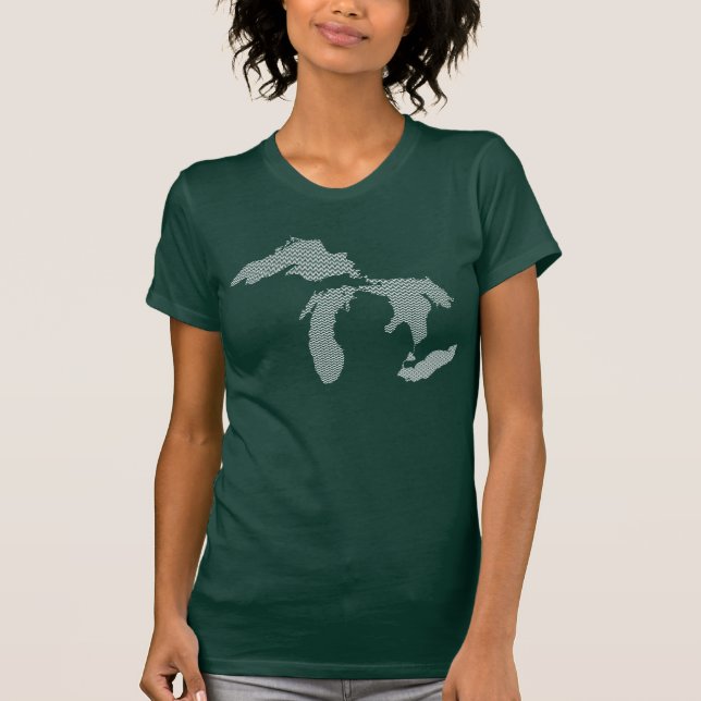 Camiseta Design da onda das mulheres de Michigan (Frente)
