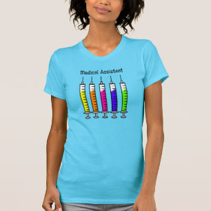 Camiseta Design da seringa dos t-shirt do assistente médic
