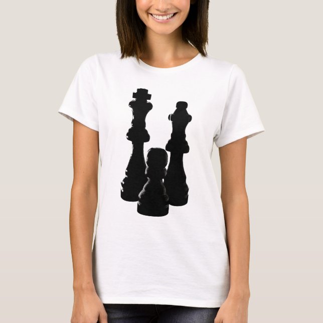 Camiseta Design da silhueta da parte de xadrez (Frente)