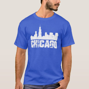 Camiseta Design da Silhueta de Chicago Invertido Oversized