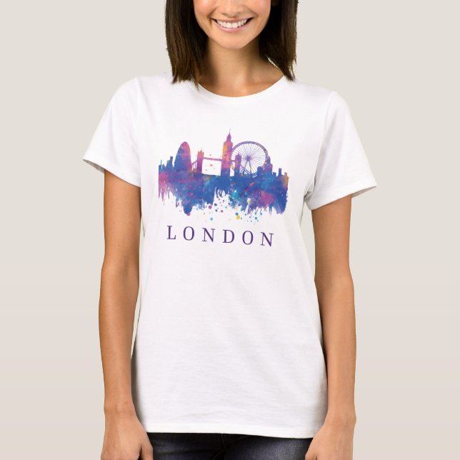 Camiseta Design da skyline da lembrança de Londres (Frente)