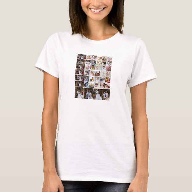 Camiseta Design da Sua Própria Colagem de Fotos 40 (Frente)